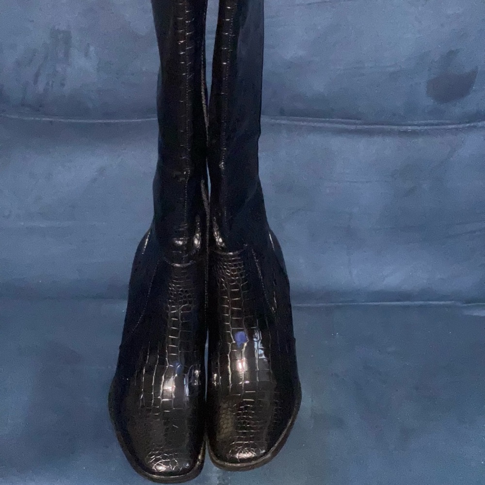 Pretty little thing leather tall boots